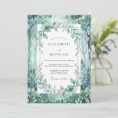 Trouw met Teal Bosgroen Eucalyptus Kaart (Staand voorkant)