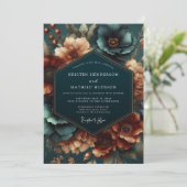 Trouw met Teal Botanische Weelde Kaart (Staand voorkant)
