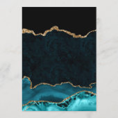 Trouw met Teal en Gouden Nep Glitter Agate Menu (Achterkant)