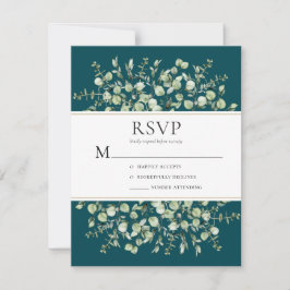 Trouw met Teal Eucalyptus RSVP Kaartje