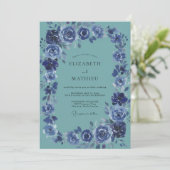 Trouw met Teal Indigo Schildering Kaart (Staand voorkant)
