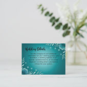 Trouw met Teal Whisper Blooms Informatiekaartje (Staand voorkant)