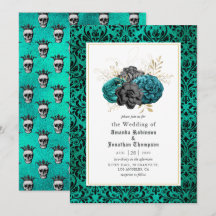 Trouw met Teal, Zwart en Goud Bloem Gothic