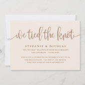 Trouw met Terracotta Calligraphy We Tied The Knot Kaart (Voorkant)