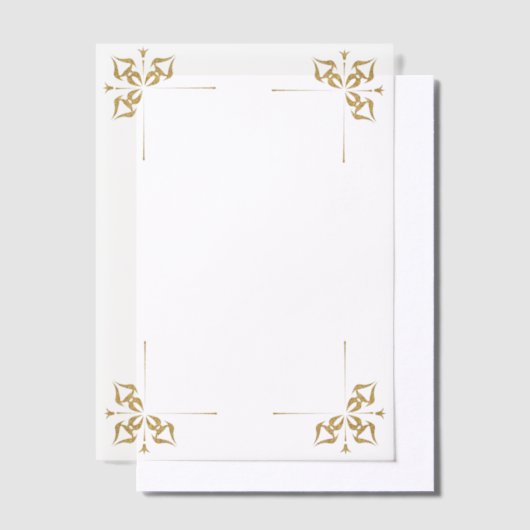Trouw met vier gouden hoeken  vellum uitnodigingen (Offset)