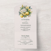 Trouw met vintage aquarel zomer citrus all in one uitnodiging (Binnen)