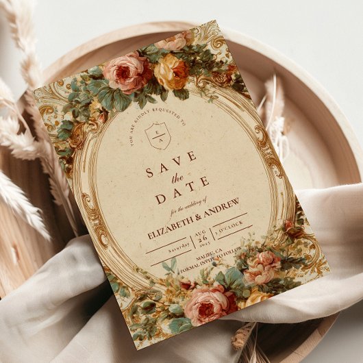 Trouw met Vintage Barokroos Save The Date