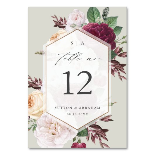 Trouw met Vintage Bloemen Kaart (Voorkant)