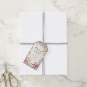 Trouw met vintage bloemenframe cadeaulabel (Met Touw)