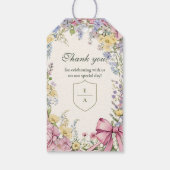 Trouw met vintage bloemenframe cadeaulabel (Achterkant)