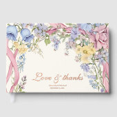 Trouw met vintage bloemenframe gastenboek (Voorkant)