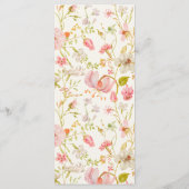 Trouw met vintage bloempatroon  menu (Achterkant)