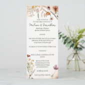 Trouw met vintage botanische kleine bloemen programmakaart (Staand voorkant)
