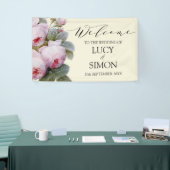 Trouw met Vintage Franse Rozen Spandoek (Beurs)