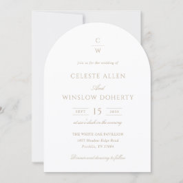 Trouw met vintage gouden monogram klassiek modern kaart