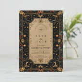 Trouw met Vintage Hemel Renaissance Save The Date (Staand voorkant)