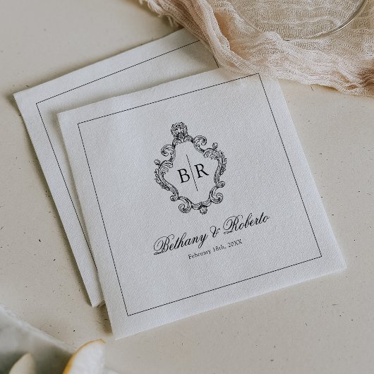 Trouw met Vintage Monogram Servet