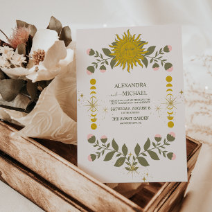 Trouw met Vintage Mystieke Botanische Themas Kaart