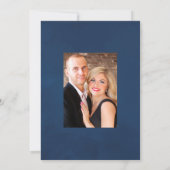 Trouw met Vintage Navy, Maroon en Roze Gouden Bloe Save The Date (Achterkant)