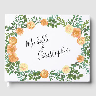 Trouw met Vintage Perzikroos Gastenboek