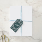 Trouw met Vintage Romantische Bloemige Monogram Cadeaulabel (Met Touw)