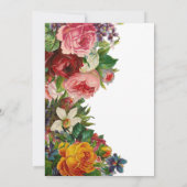 Trouw met Vintage Roos Bloemen Kaart (Achterkant)