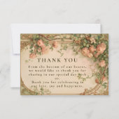 Trouw met vintage rozenboog bedankkaart (Voorkant)