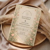 Trouw met vintage rozentuinboog kaart