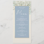 Trouw met Vintage Stofblauw Menu (Voorkant)