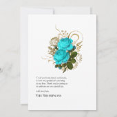 Trouw met Vintage Turquoise en Goud Bedankkaart (Achterkant)