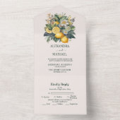 Trouw met vintage waterverf zomer citrus all in one uitnodiging (Binnen)