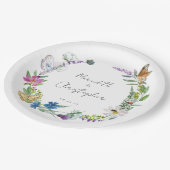 Trouw met vlinders Wildflowers Papieren Bordje (Gekanteld)