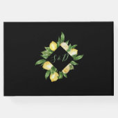 Trouw met waterverf citroen tropisch gastenboek (Achterkant)