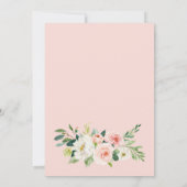 Trouw met waterverf groen en roze bloemen kaart (Achterkant)
