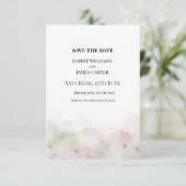 Trouw met waterverf roze save the date (Staand voorkant)