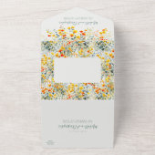 Trouw met weelderige bloemen all in one uitnodiging (Buitenkant)