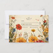 Trouw met Weelderige Herfstbloemen RSVP Kaartje (Voorkant)