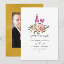 Trouw met wijnproeverij in blozende roze en goud