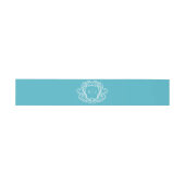 Trouw met wingerdrankroos turquoise monogram wapen uitnodigingen wikkel (Vlak)