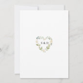 Trouw met wit bloemengoud monogram kaart (Achterkant)