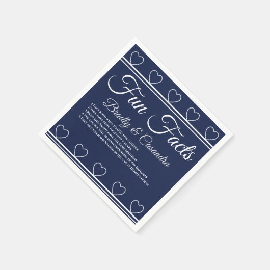 Trouw met zeemotief Navy-blue Touw Hartjes Leuke F Servet (Hoek)