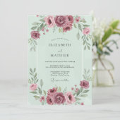 Trouw met Zeeschuim Berry Ranunculus Kaart (Staand voorkant)