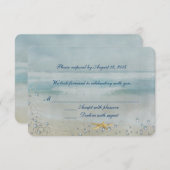 Trouw met zeester RSVP in nautische stijl (Voorkant / Achterkant)