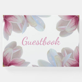 Trouw met Zuidelijke Roze Magnolia Bloesem Gastenboek