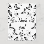 Trouw met zwarte en witte vlinders briefkaart (Voorkant)