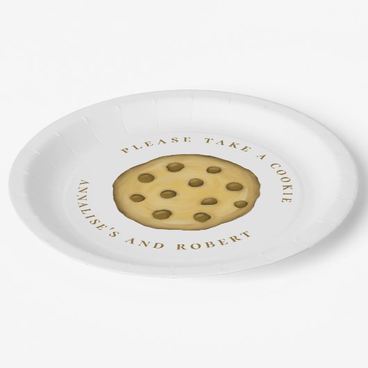 Trouw Minimalistisch Cute Neem Een Koekje Papieren Bordje (Gekanteld)