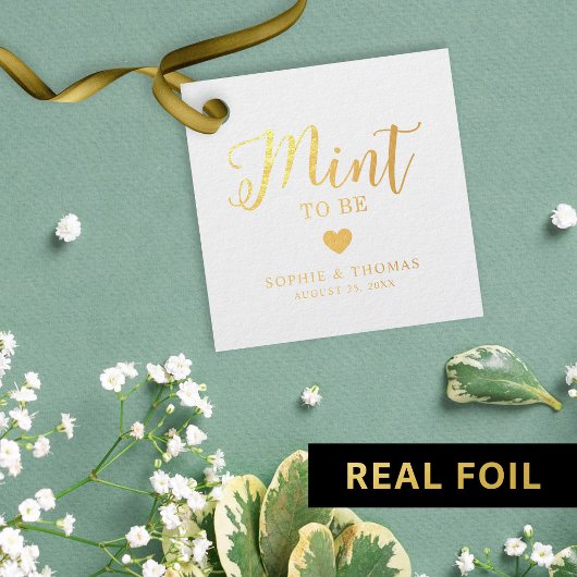 Trouw Mint om Foil te zijn Bedankjes Labels