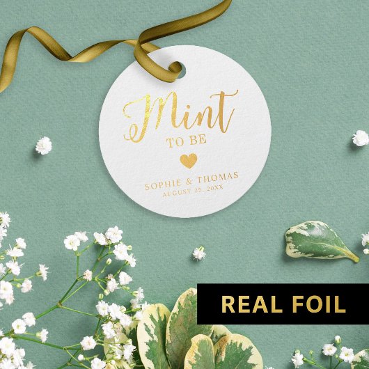 Trouw Mint to Be Folie Rond Bedankjes Labels