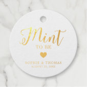 Trouw Mint to Be Folie Rond Bedankjes Labels (Voorkant)