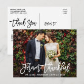 Trouw Moderne Borstel Schrift Eeuwig Dankbaar Foto Briefkaart (Voorkant / Achterkant)